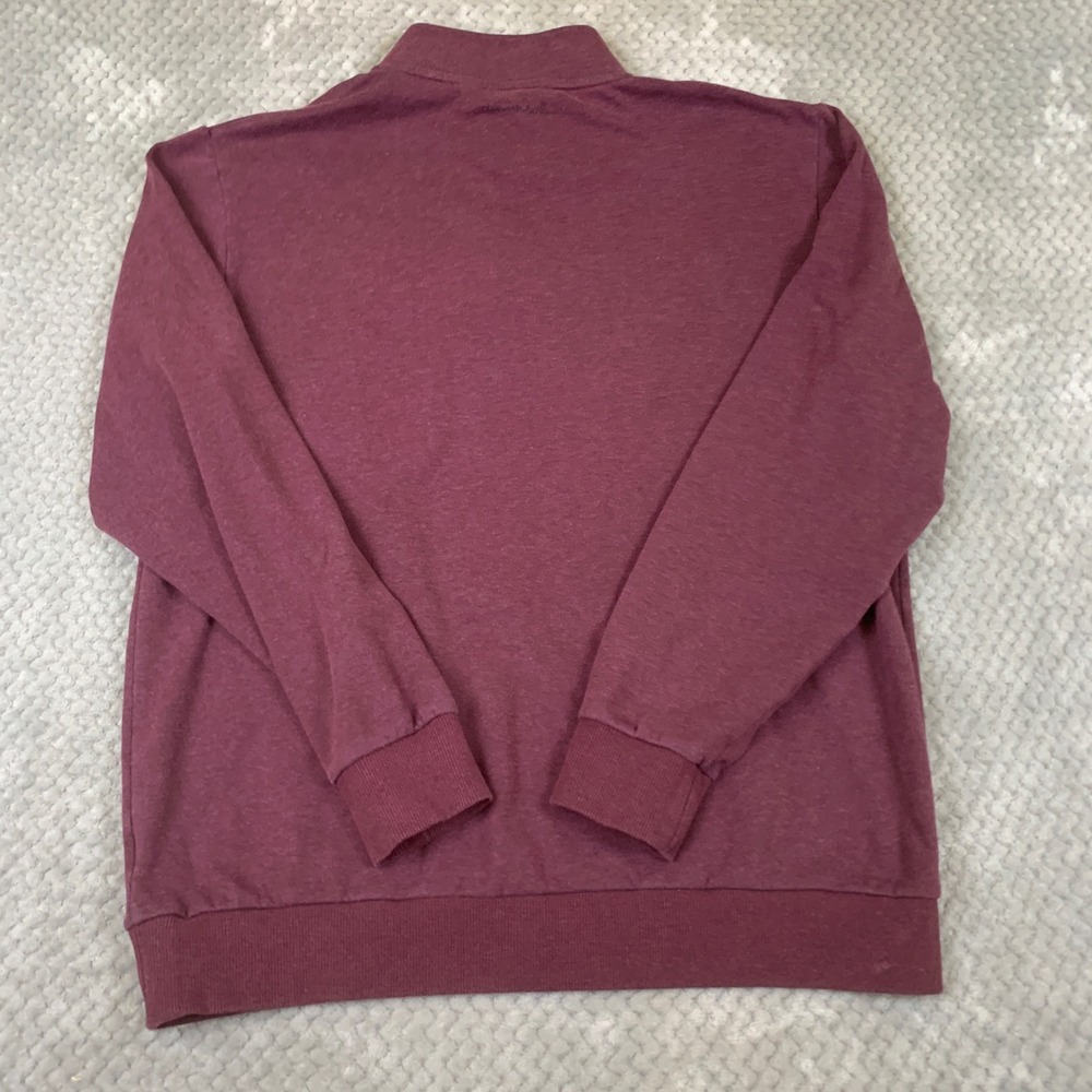 TravisMathew Quarter Zip Pullover Mens L Burgundy Heather Golf Sweater - Picture 4 of 9